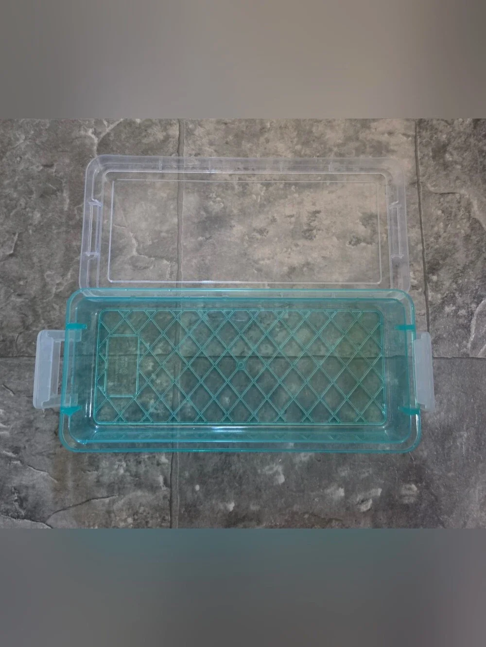 Rectangular Organzer with 2 Lock Containers in Teal BNIB